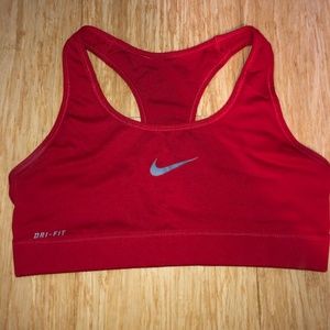Nike red sports bra